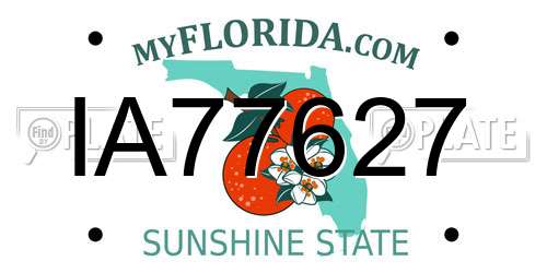 IA77627 Florida License Plate