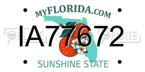 IA77672 Florida License Plate