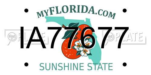 IA77677 Florida License Plate