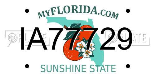 IA77729 Florida License Plate
