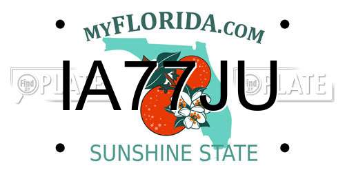 IA77JU Florida License Plate