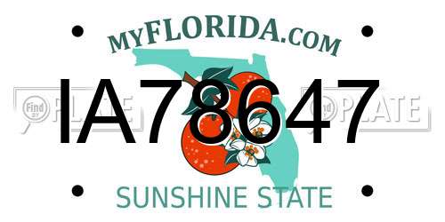 IA78647 Florida License Plate
