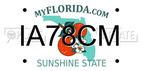 IA78CM Florida License Plate