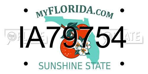 IA79754 Florida License Plate