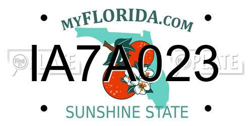 IA7A023 Florida License Plate