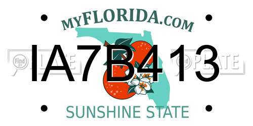 IA7B413 Florida License Plate