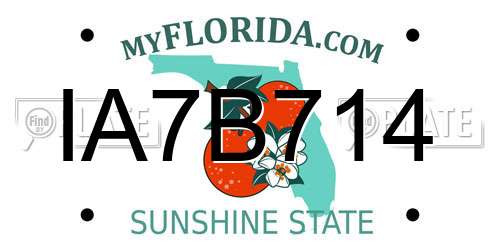 IA7B714 Florida License Plate