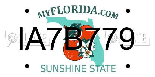 IA7B779 Florida License Plate