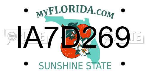 IA7D269 Florida License Plate