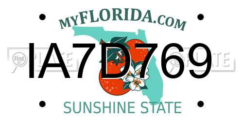 IA7D769 Florida License Plate