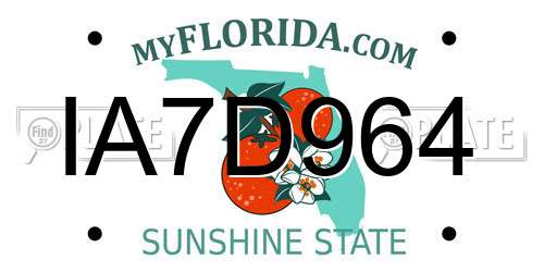 IA7D964 Florida License Plate