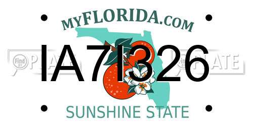 IA7I326 Florida License Plate