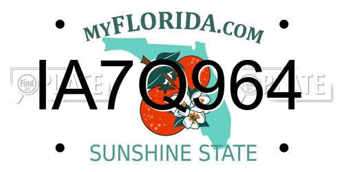 IA7Q964 Florida License Plate