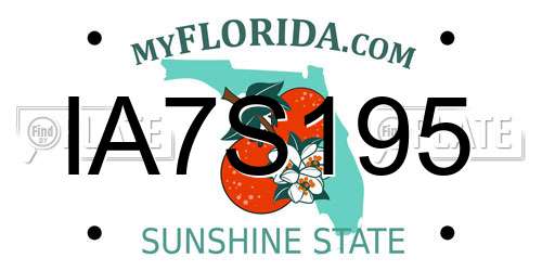 IA7S195 Florida License Plate