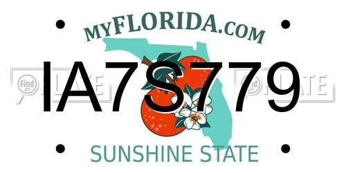IA7S779 Florida License Plate