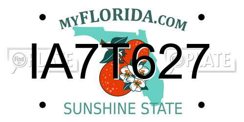 IA7T627 Florida License Plate