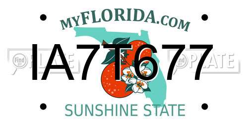IA7T677 Florida License Plate