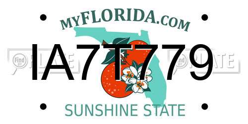 IA7T779 Florida License Plate