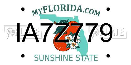 IA7Z779 Florida License Plate