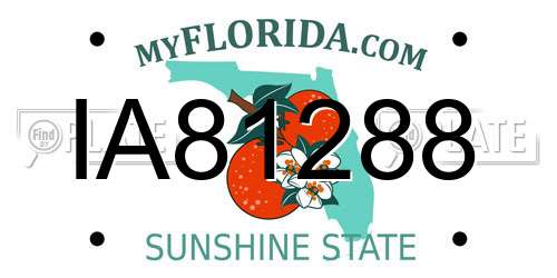 IA81288 Florida License Plate