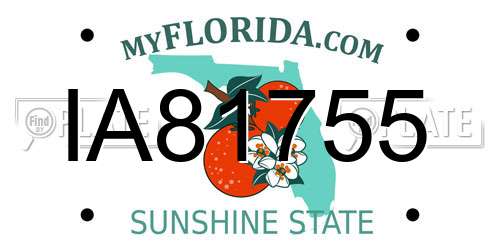 IA81755 Florida License Plate