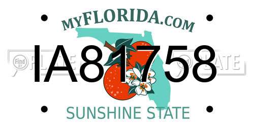 IA81758 Florida License Plate