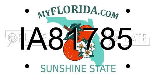 IA81785 Florida License Plate
