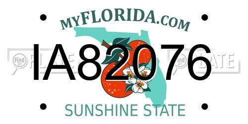 IA82076 Florida License Plate
