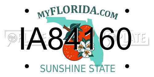 IA84160 Florida License Plate