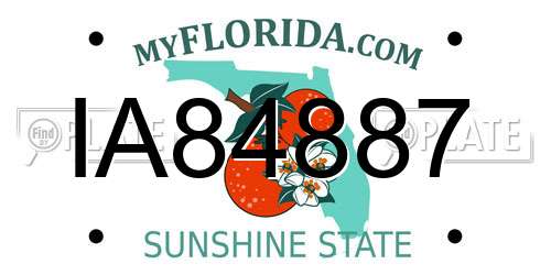IA84887 Florida License Plate