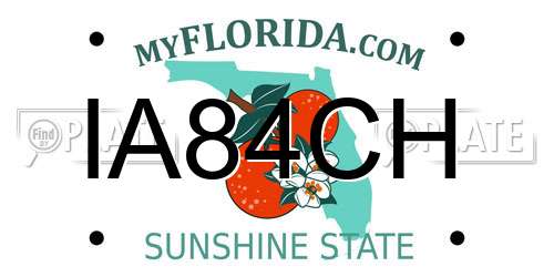 IA84CH Florida License Plate