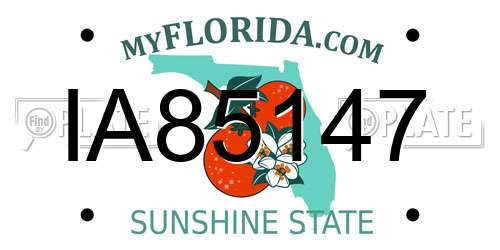 IA85147 Florida License Plate