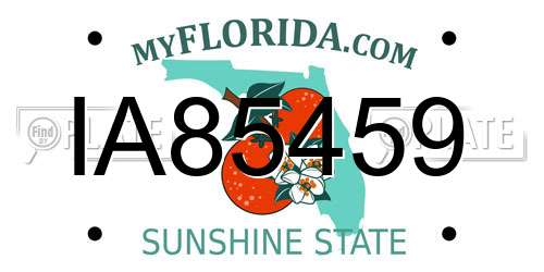 IA85459 Florida License Plate