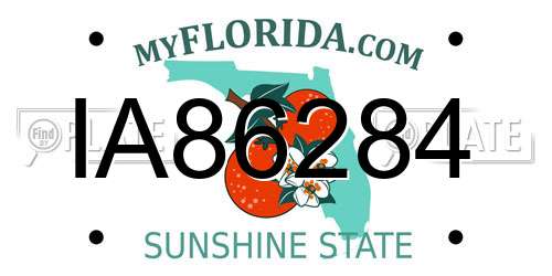 IA86284 Florida License Plate