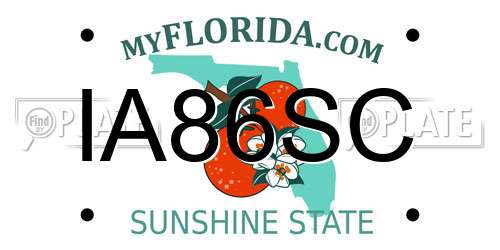 IA86SC Florida License Plate