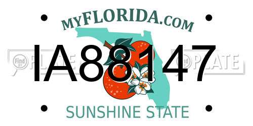 IA88147 Florida License Plate