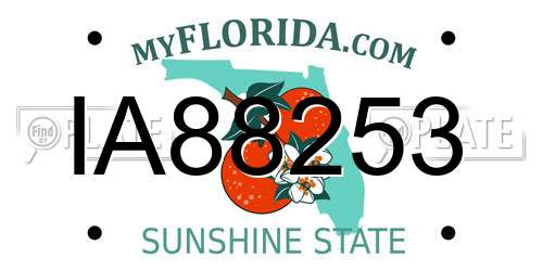 IA88253 Florida License Plate