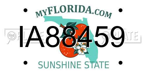 IA88459 Florida License Plate