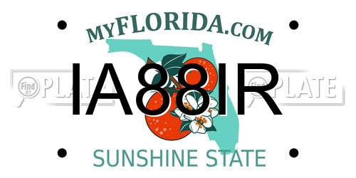 IA88IR Florida License Plate