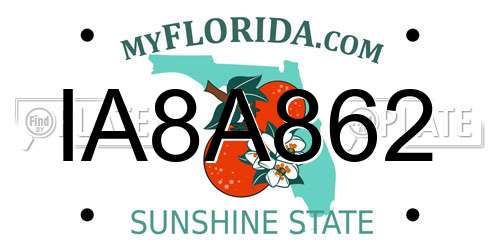 IA8A862 Florida License Plate