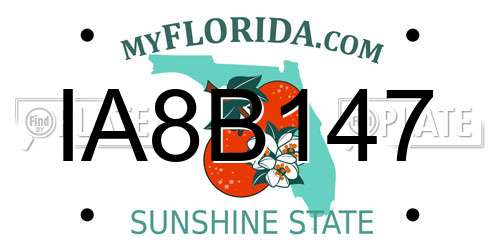 IA8B147 Florida License Plate