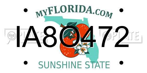 IA8O472 Florida License Plate