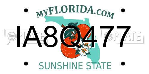 IA8Q477 Florida License Plate