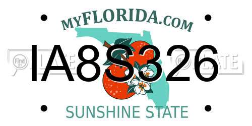 IA8S326 Florida License Plate