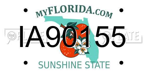 IA90155 Florida License Plate