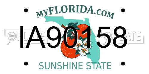 IA90158 Florida License Plate