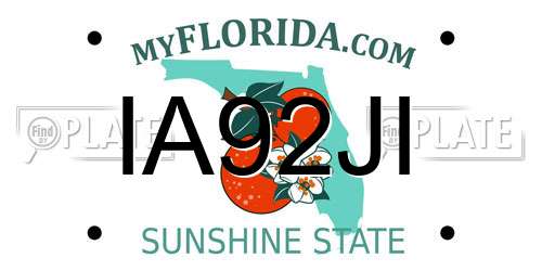 IA92JI Florida License Plate