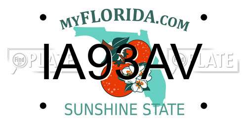 IA93AV Florida License Plate