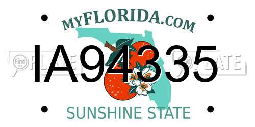IA94335 Florida License Plate