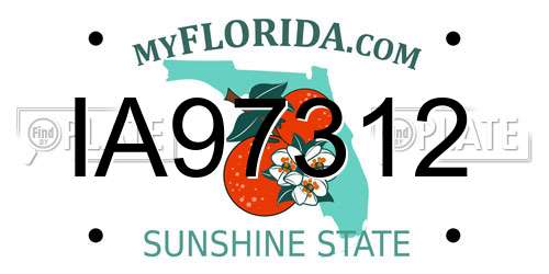 IA97312 Florida License Plate
